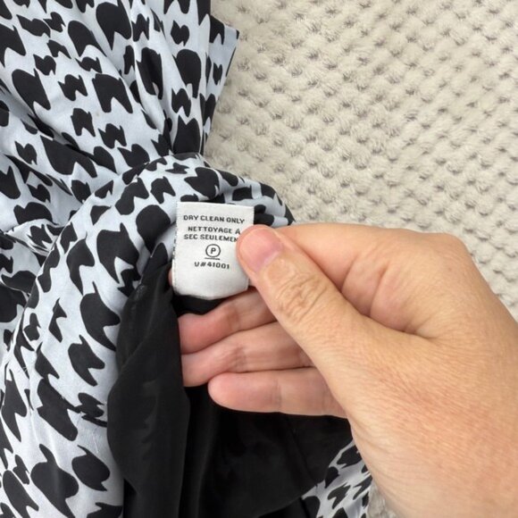 Diane von Furstenberg Dress DVF‎ Black Grey Print Sleeveless Exposed Zip Size 2 - Picture 9 of 9